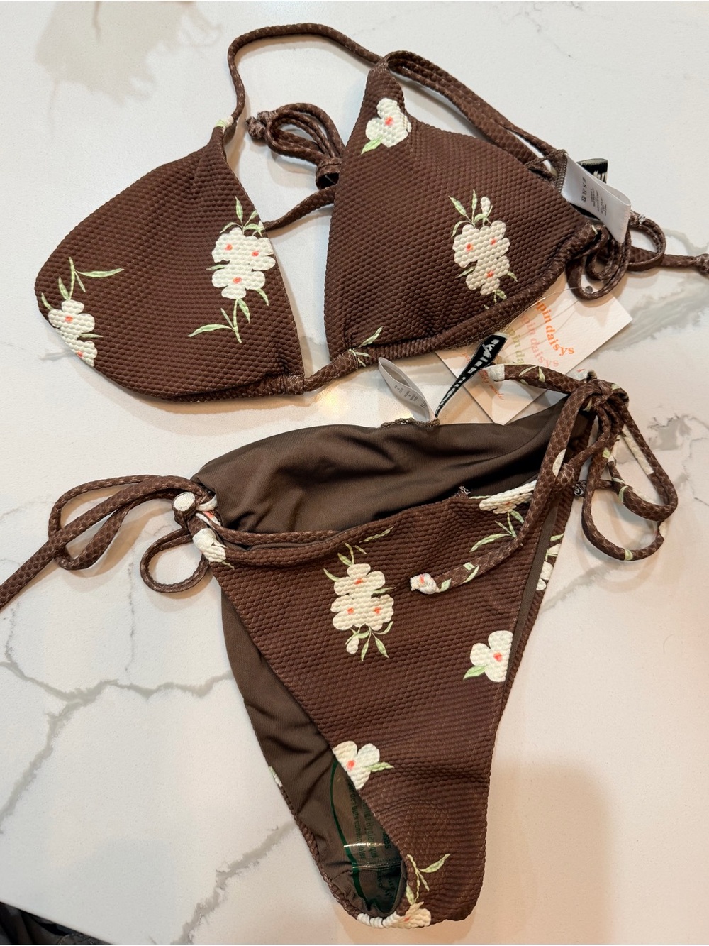 Dippin' Daisy's Brown Floral Tie-Side Triangle Bikini - numerous suits as 1